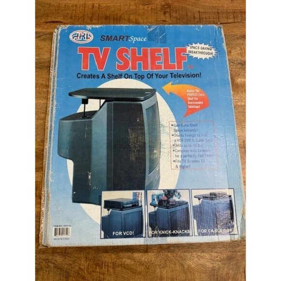 Vintage TV Monitor Top Shelf Smart Space Saver Rare Great For VCR 201712 NIB NOS - Picture 2 of 7